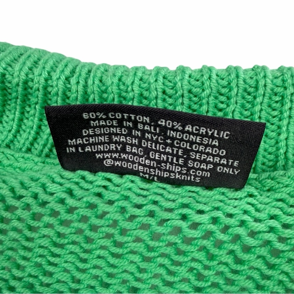 Wooden Ships Women’s Cotton Blend Emma Polo Sweater Vest In Verdigris Size M/L - Picture 7 of 9